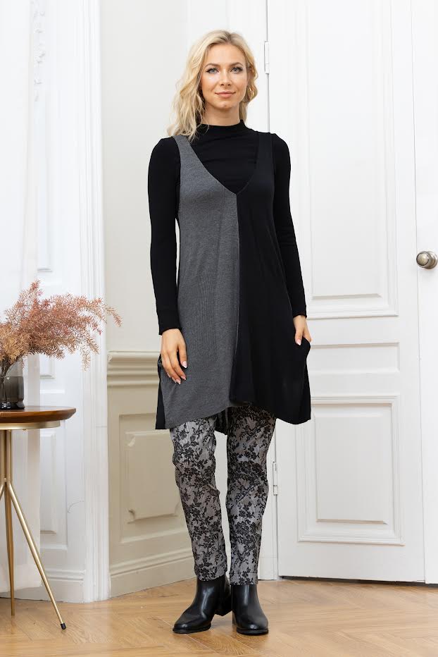 Black tunic dress with leggings hotsell