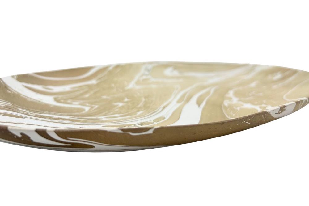 Mango Wood Large Oval Plate-18" (Latte)