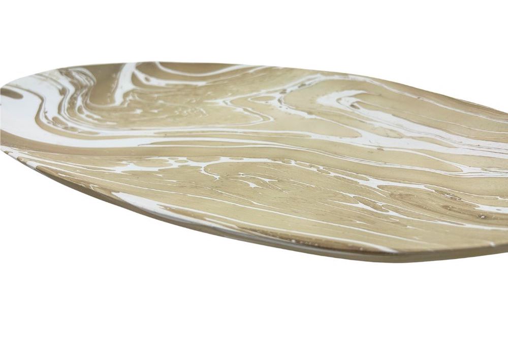 Mango Wood Large Oval Plate-18" (Latte)