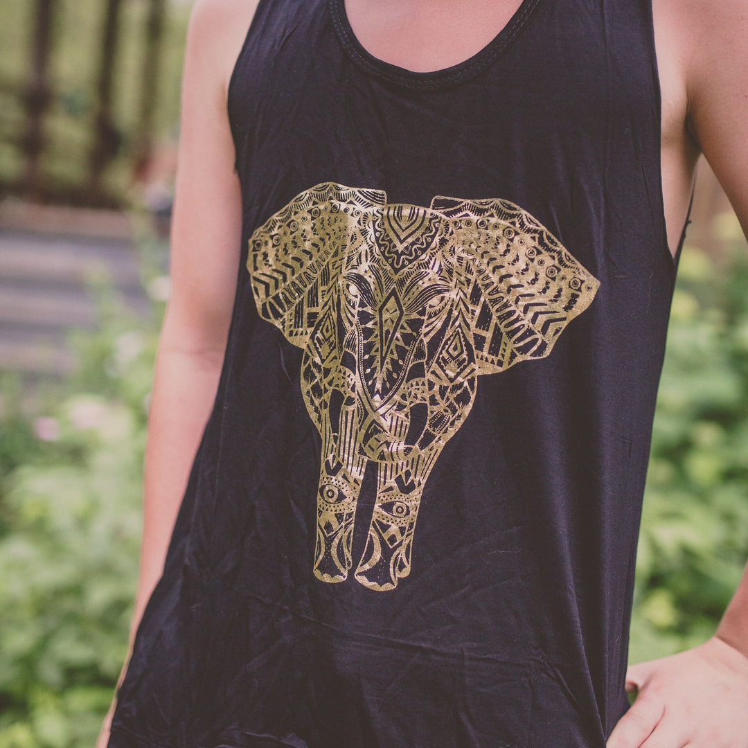 Screenprint Elephant Pattern Tops