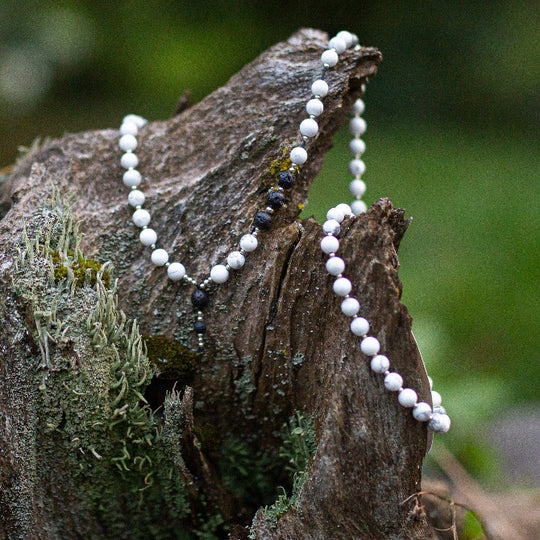 Mala Bead Necklace (6mm)- Howlite