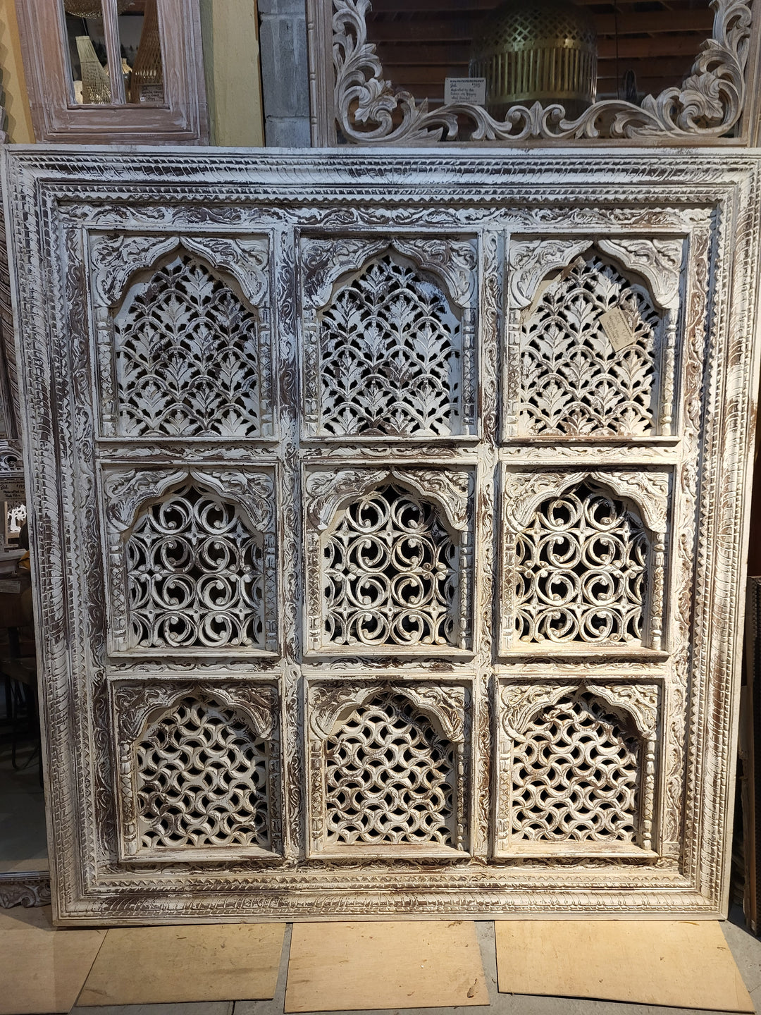 Large Handcrafted Rajasthani Wooden Panel