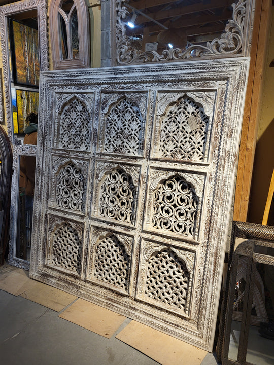 Large Handcrafted Rajasthani Wooden Panel