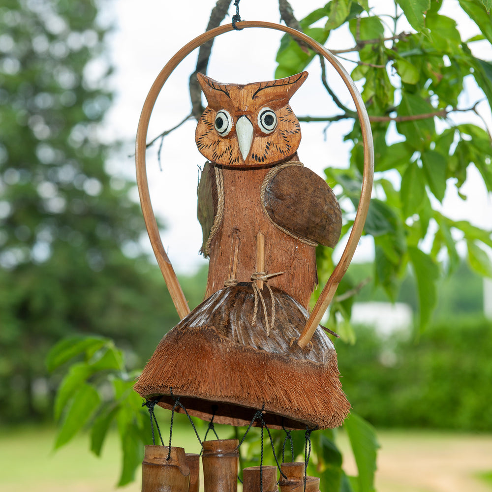 Balinese Owl Bamboo & Grass Wind-Chimes