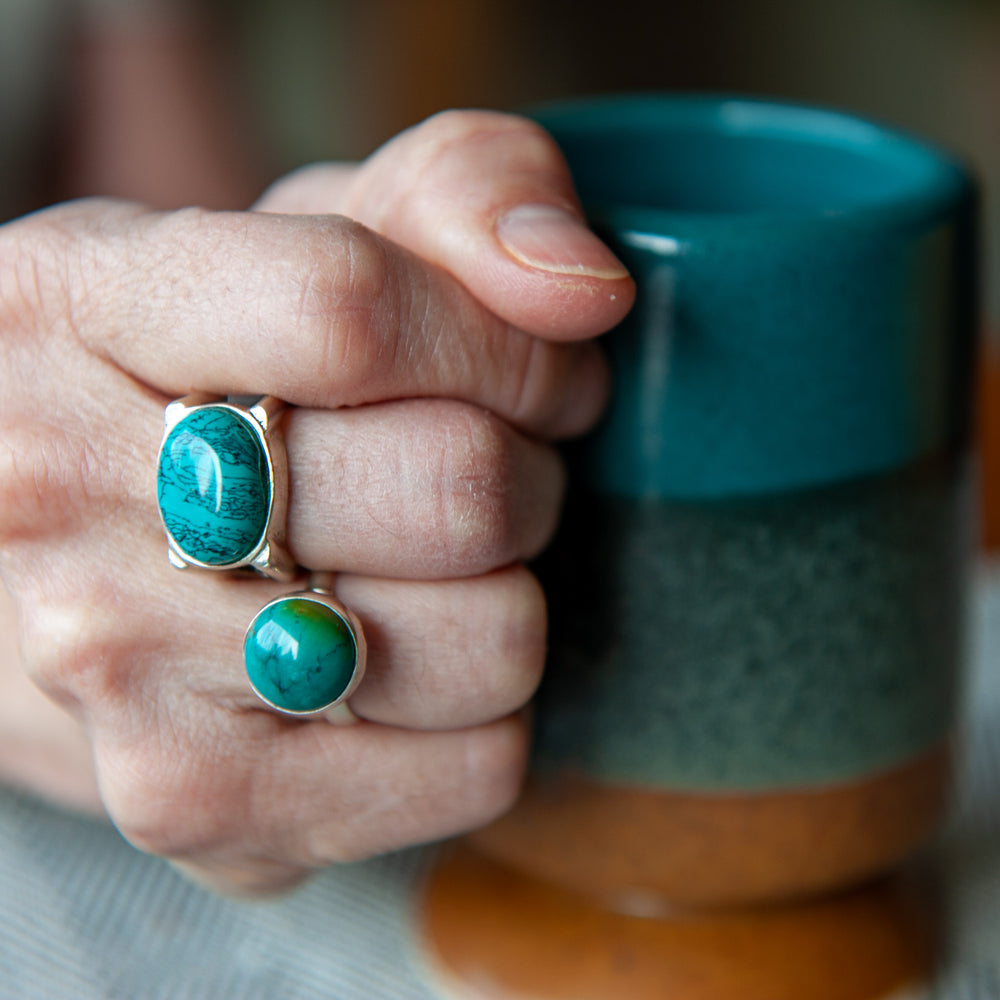Ornate Turquoise Sterling Silver Ring