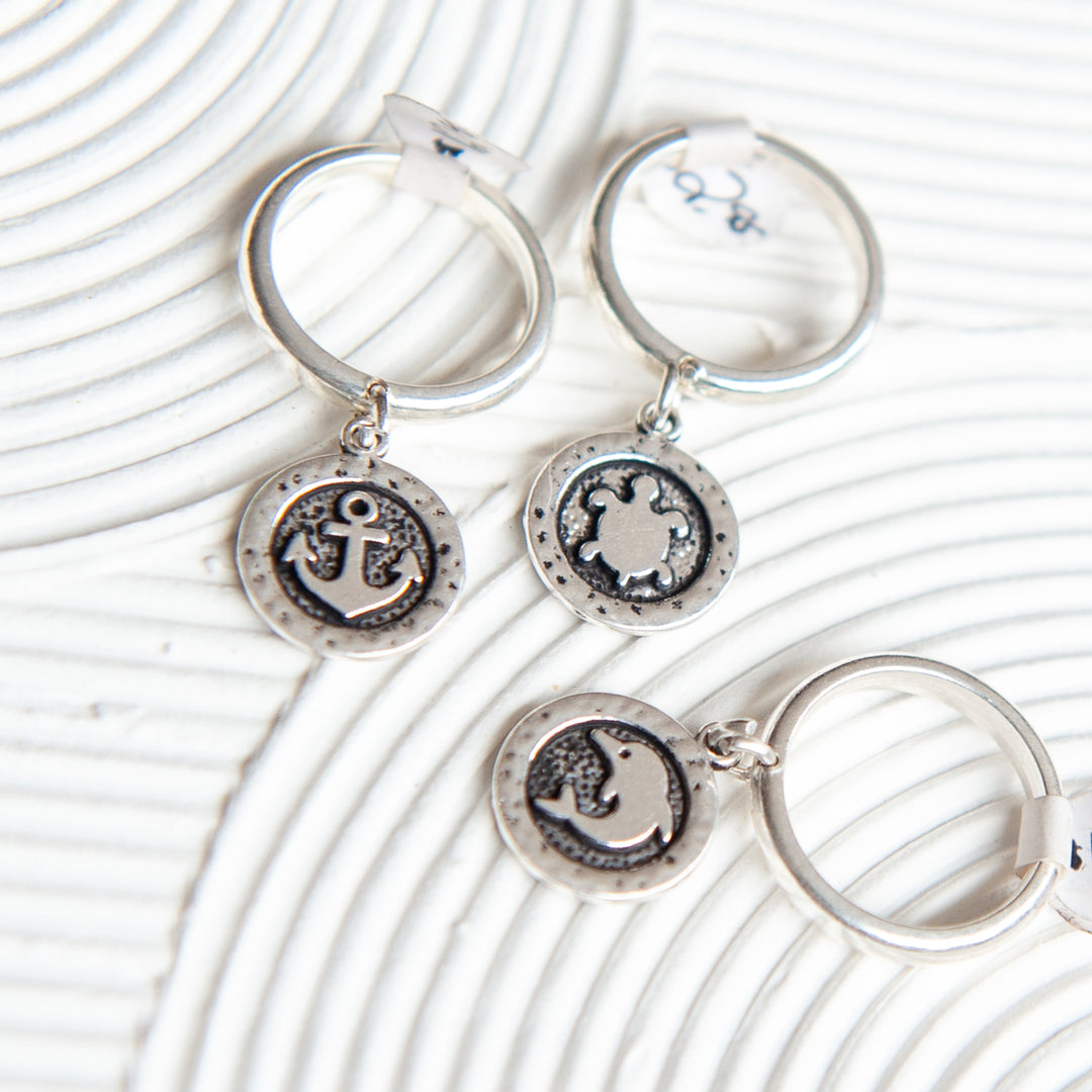 Bali Silver 'Beach Theme' Pendant Rings