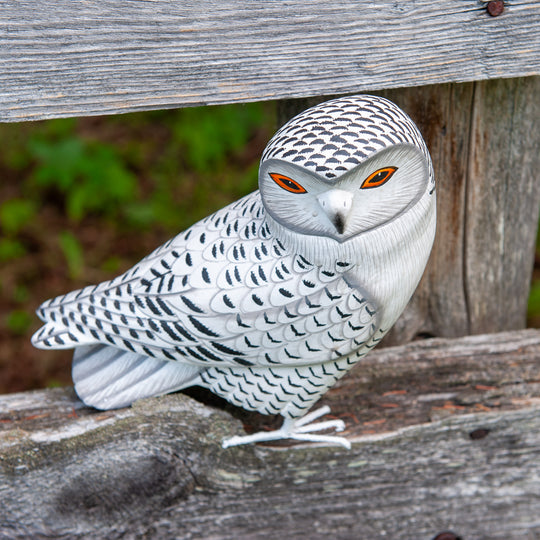 Balinese Wooden Snowy Owl