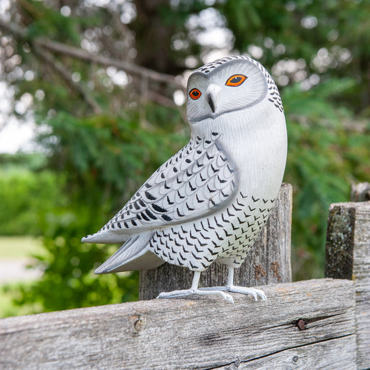 Balinese Wooden Snowy Owl