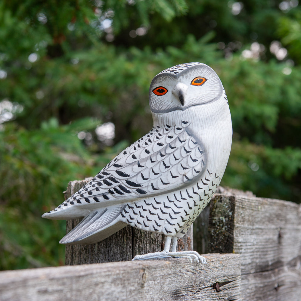 Balinese Wooden Snowy Owl