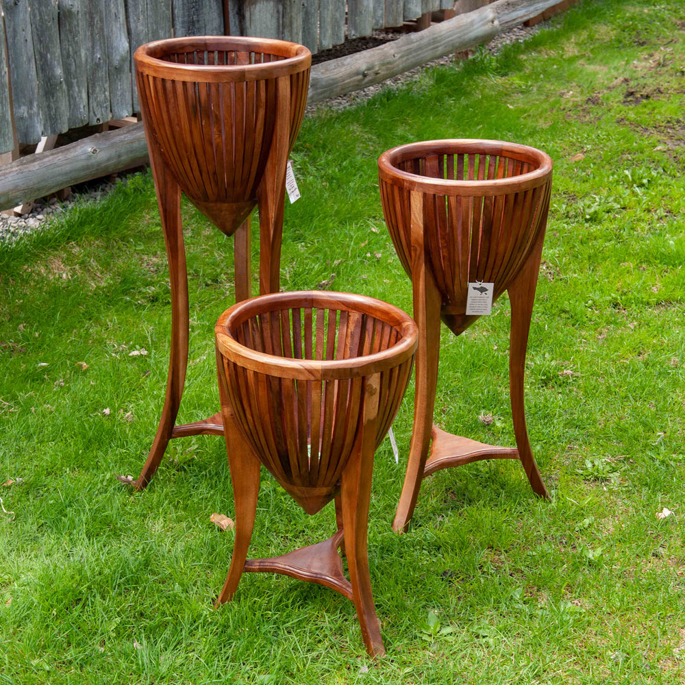 Teak Plant Stand - Natural