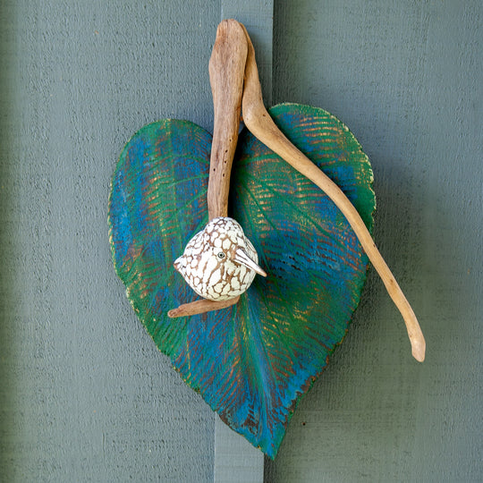 Driftwood Birds on Lily Pads - Green