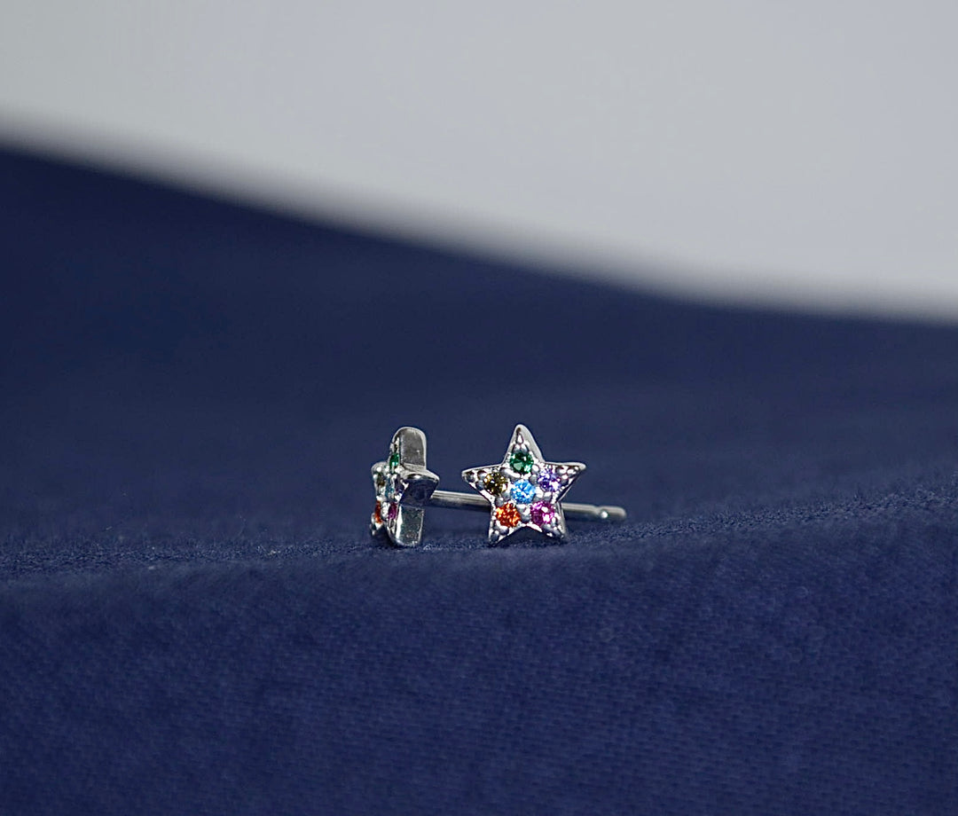 Rainbow Mini Star Stud Earring