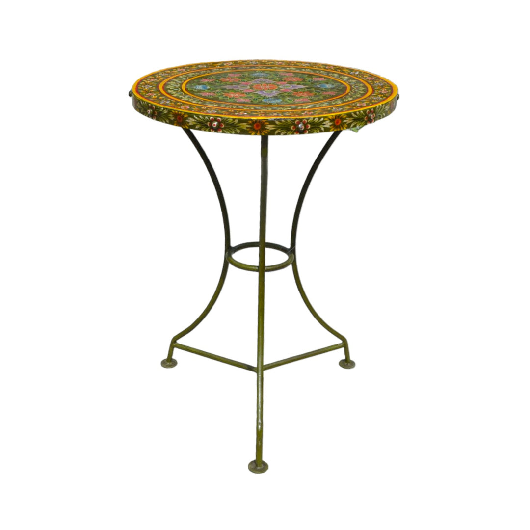 Rajasthani Hand Painted Metal Side-table