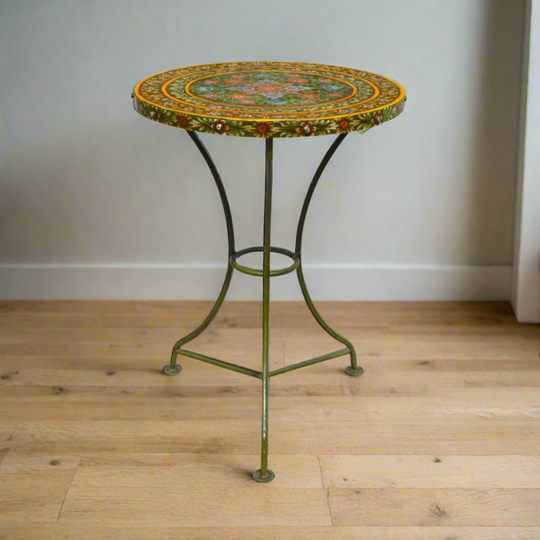 Rajasthani Hand Painted Metal Side-table