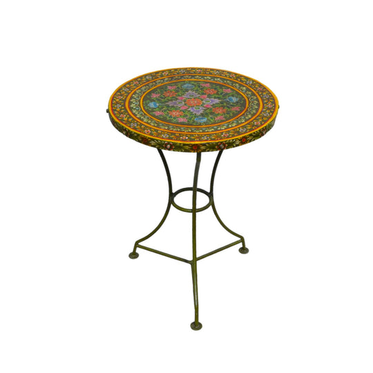 Rajasthani Hand Painted Metal Side-table