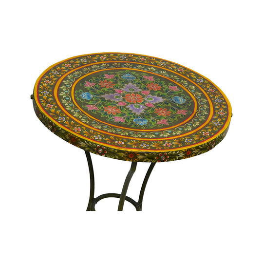 Rajasthani Hand Painted Metal Side-table