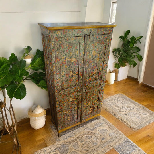 Rajasthani Hand Painted Mango Wood Cabinet