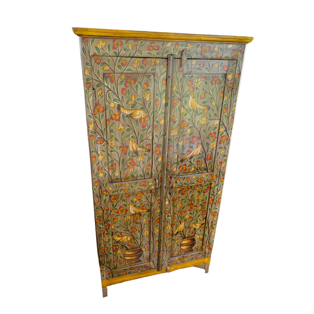 Rajasthani Hand Painted Mango Wood Cabinet