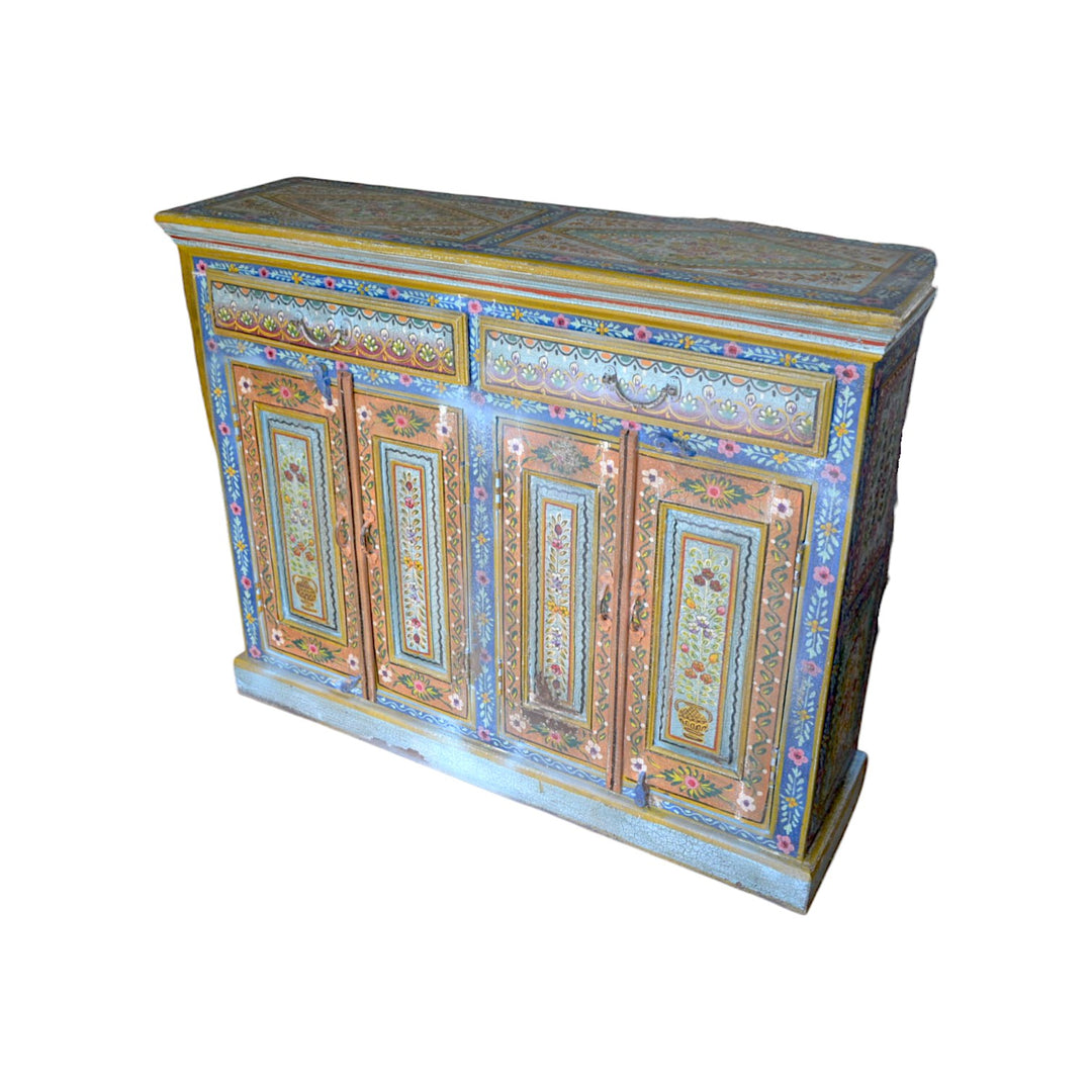 Rajasthani Hand Painted Mango Wood Sideboard