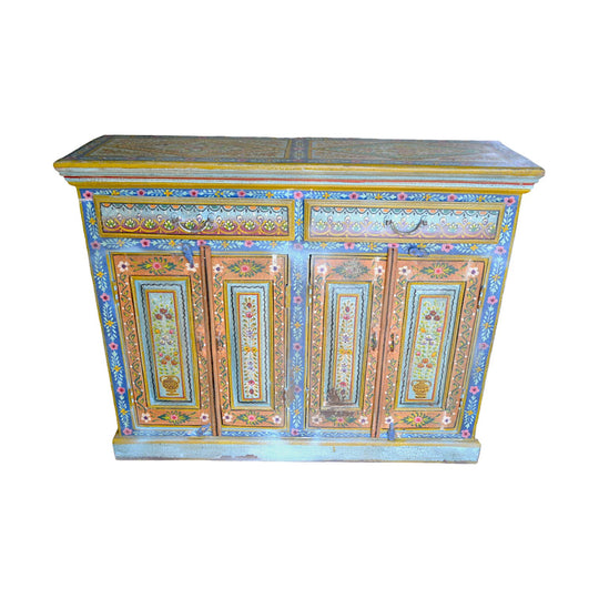 Rajasthani Hand Painted Mango Wood Sideboard