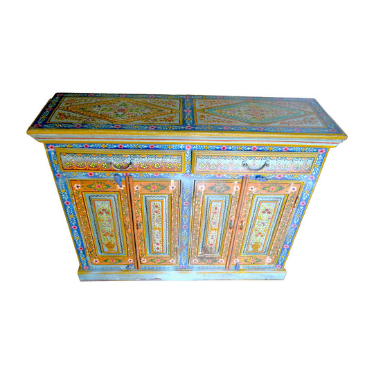 Rajasthani Hand Painted Mango Wood Sideboard