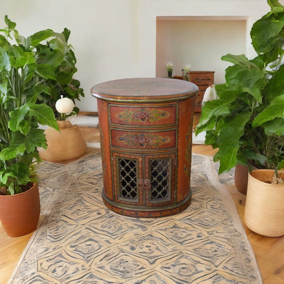 Rajasthani Hand Painted Accent Table