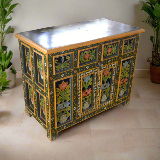 Rajasthani Hand Painted Lift Top Sideboard