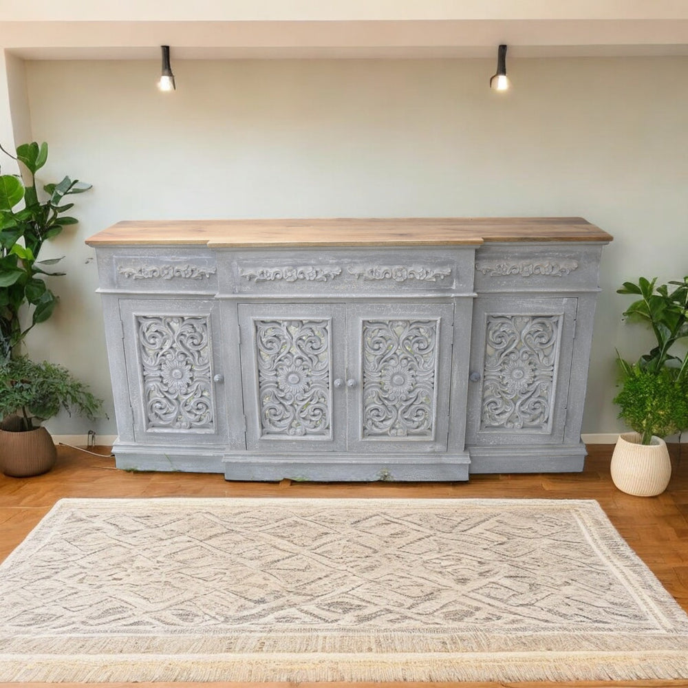 India Ornate Mango Wood Sideboard