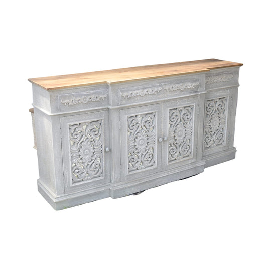 India Ornate Mango Wood Sideboard