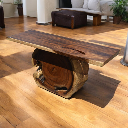 Grande console en dalle de bois Sono