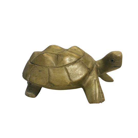 Hand Carved Hibiscus Wood Turtle