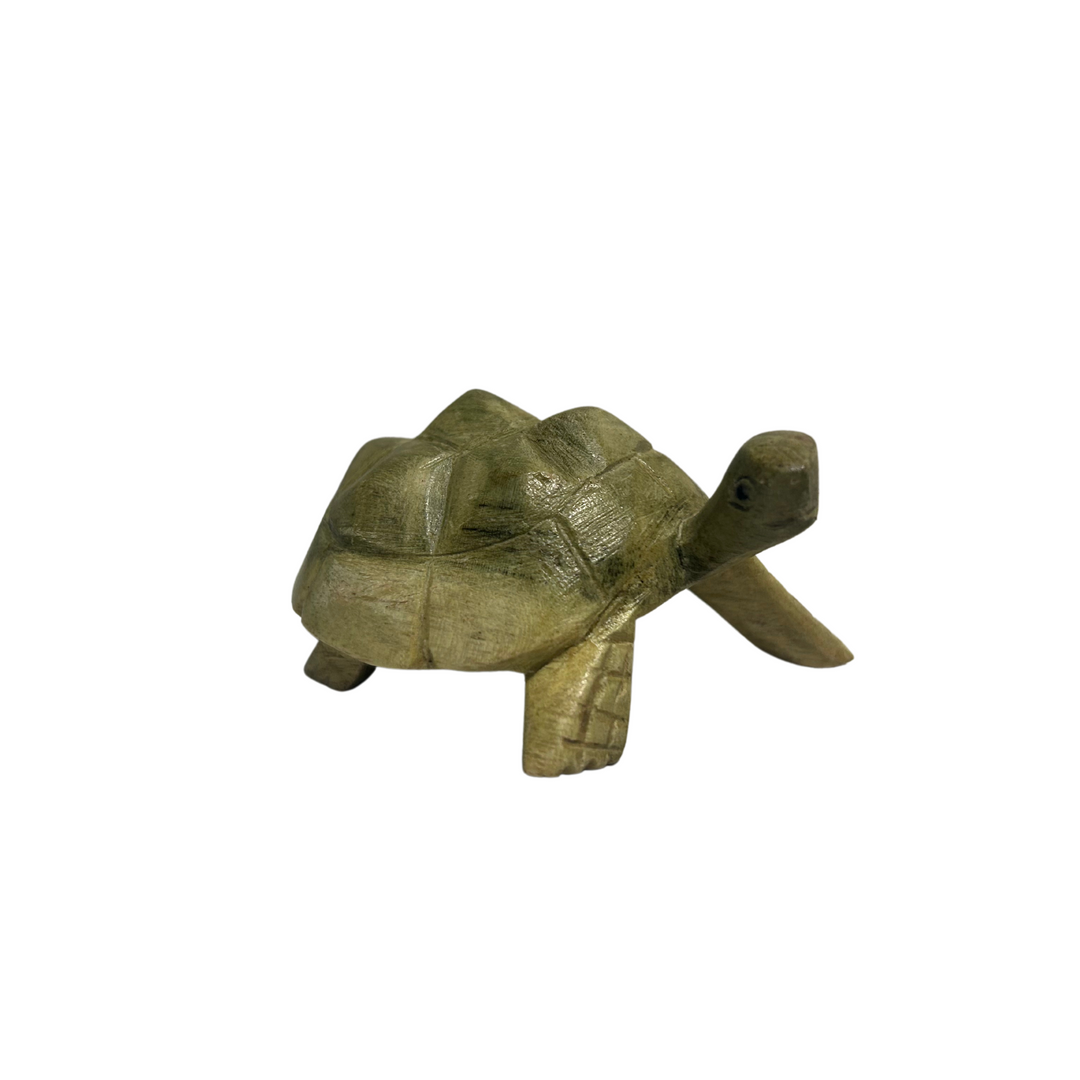 Hand Carved Hibiscus Wood Turtle