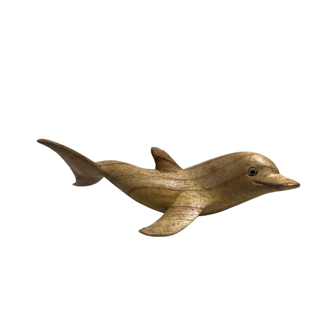 Hand Carved Suar Wood Dolphin