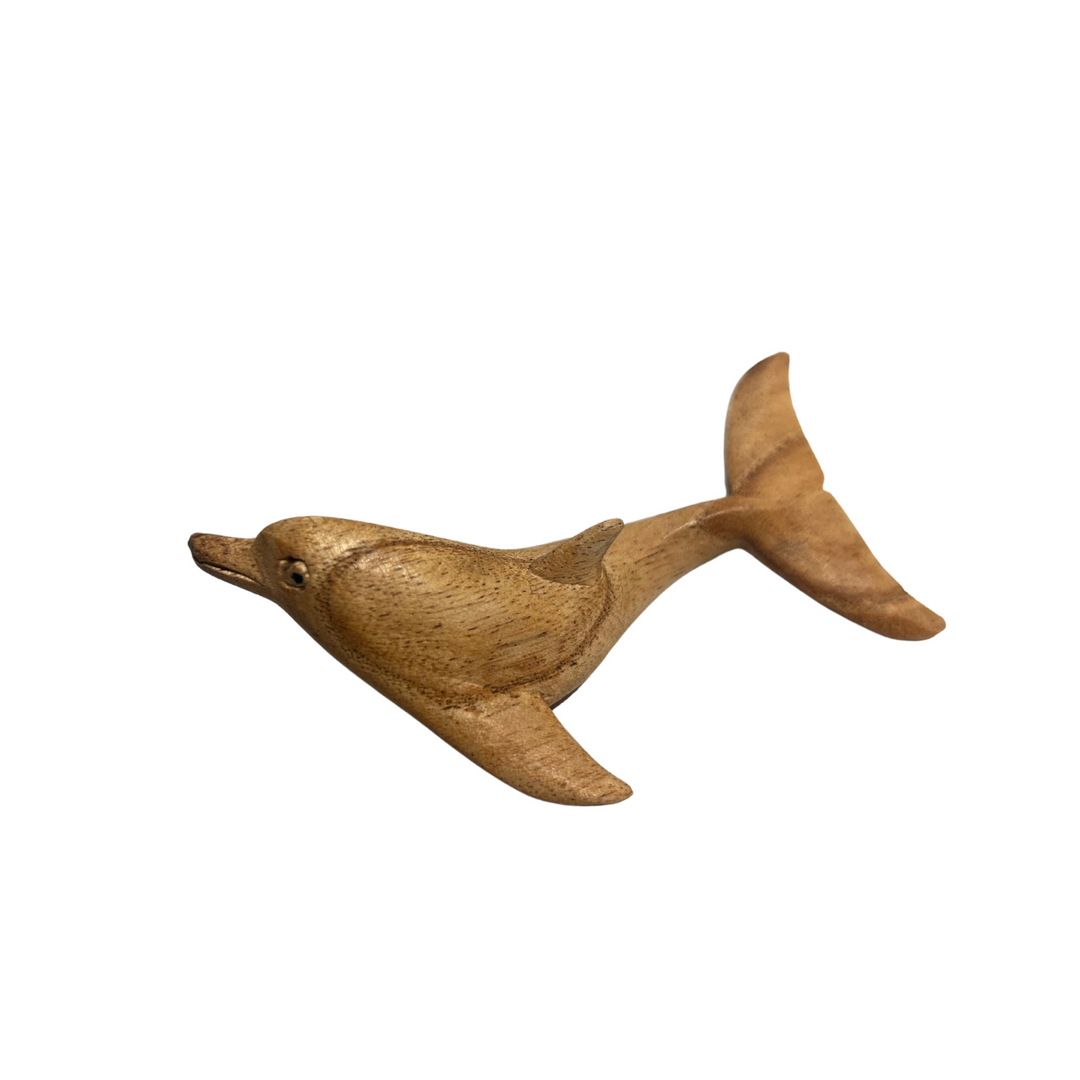 Hand Carved Suar Wood Dolphin