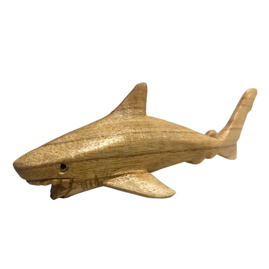 Hand Carved Suar Wood Shark