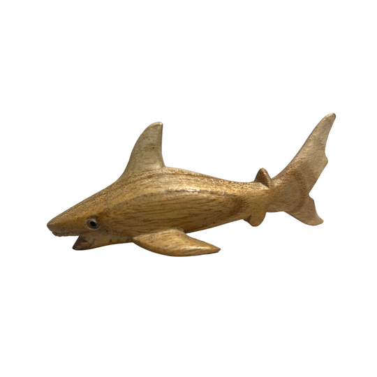 Hand Carved Suar Wood Shark