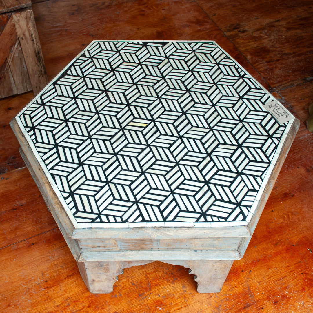 India Mindi Wood & Bone Coffee Table