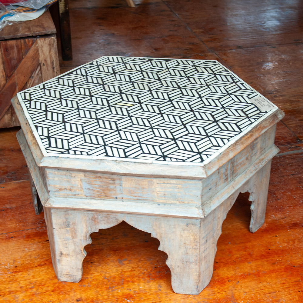 India Mindi Wood & Bone Coffee Table