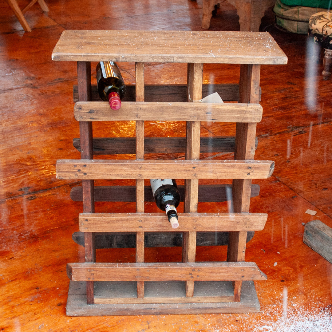 Indonesia Reclaimed Teak 12 Bottle Wine Rack