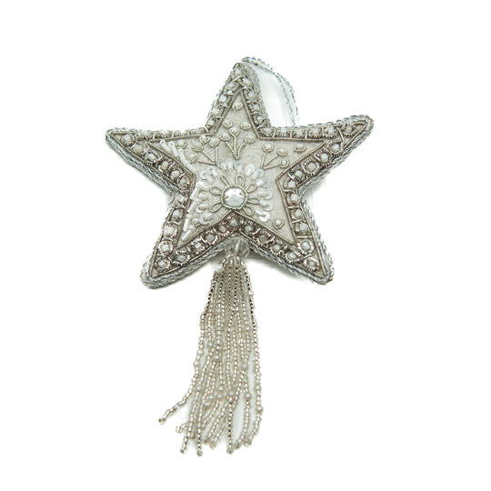 Silver Star w/ Tassel Ornament