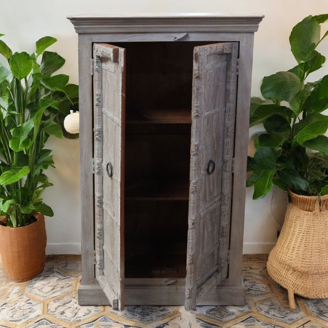 Indian Repurposed Teak Door Cabinet