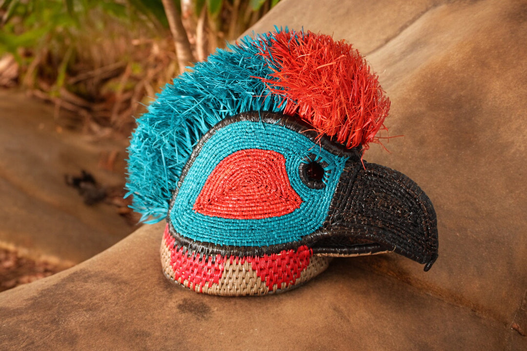 Embera Panamanian Woven Mask - Parrot