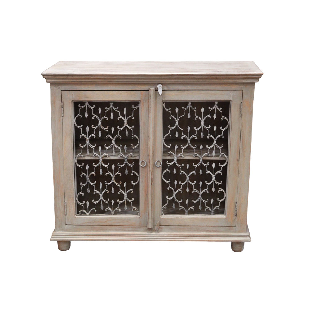 Indian Mango Wood & Iron Cabinet