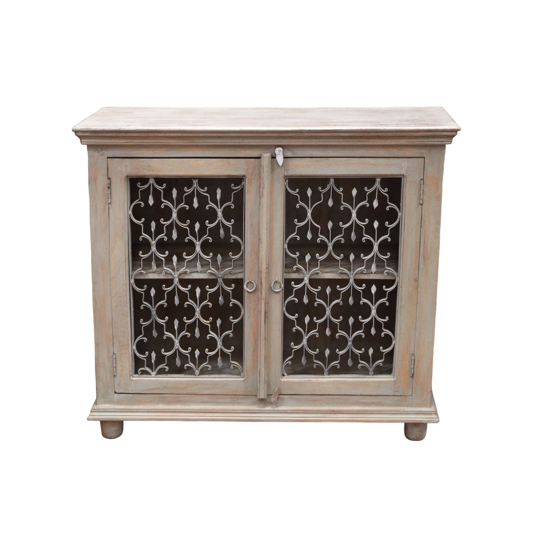 Indian Mango Wood & Iron Cabinet