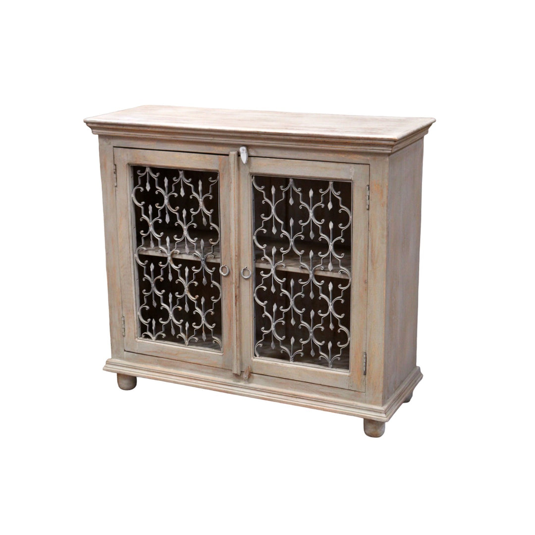 Indian Mango Wood & Iron Cabinet