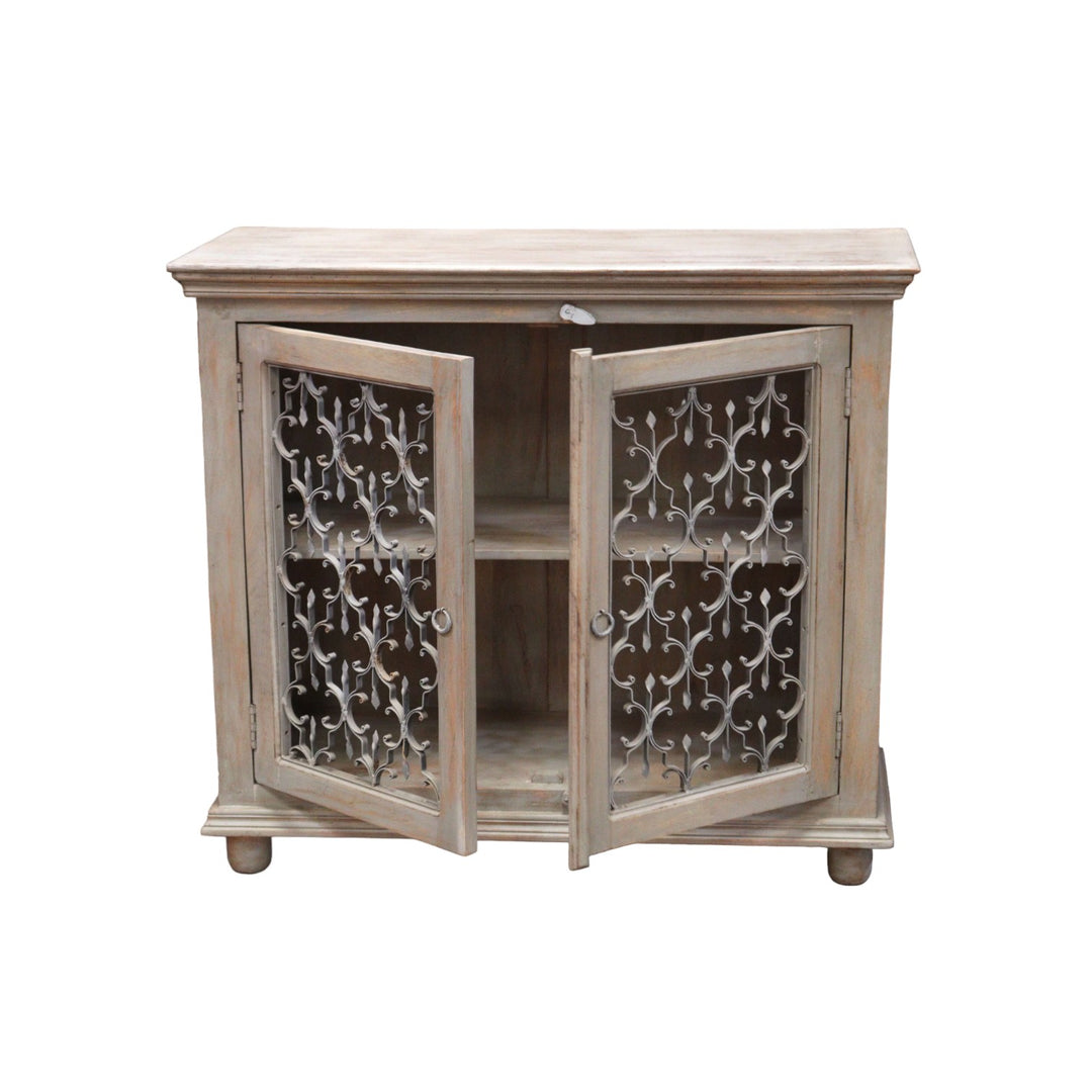 Indian Mango Wood & Iron Cabinet