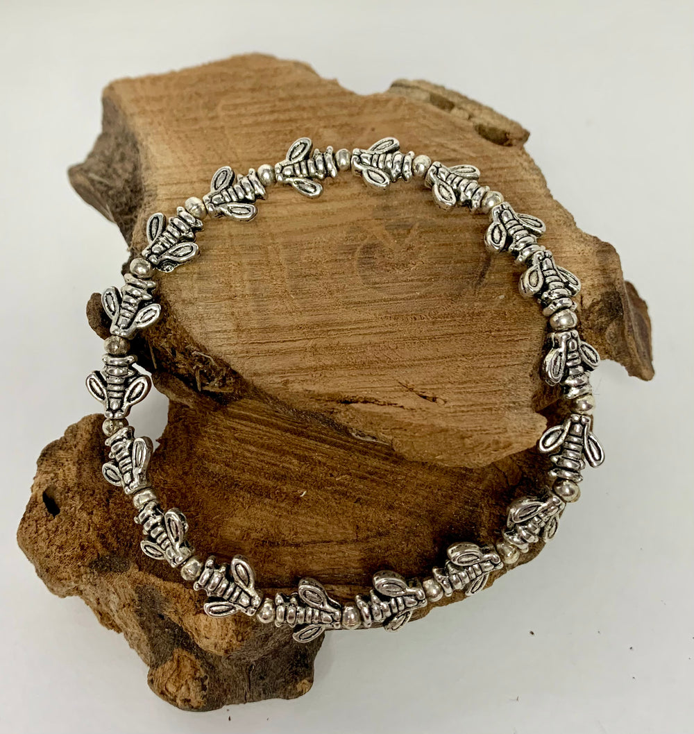 Silver Bumble Bee Bracelet