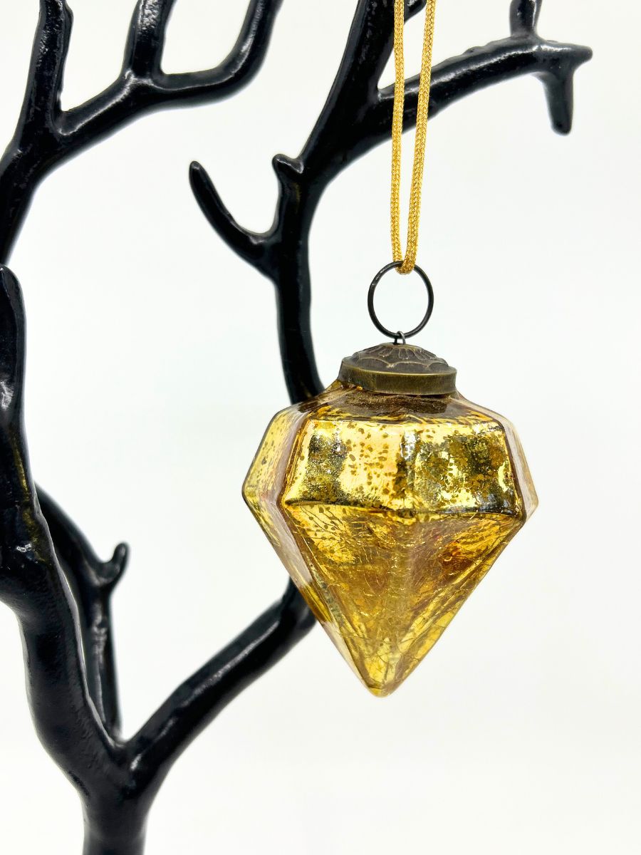 Mercury Glass Diamond Ornament