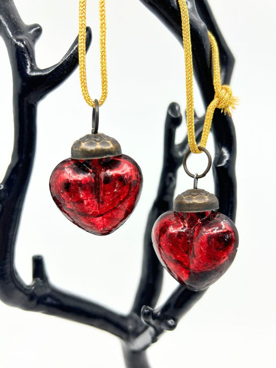 Mercury Glass Heart Ornament (Small)