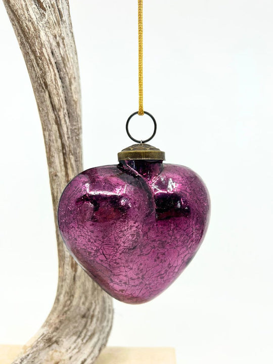 Mercury Glass Heart Ornament (Large)